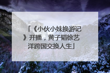 《小伙小妹换游记》开播，黄子韬徐艺洋跨国交换人生