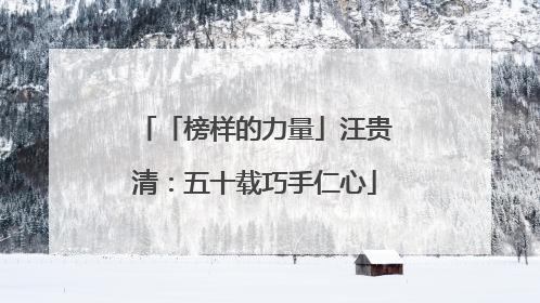 「榜样的力量」汪贵清：五十载巧手仁心
