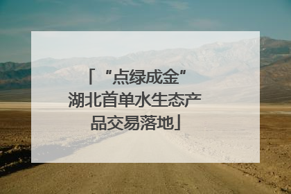 “点绿成金” 湖北首单水生态产品交易落地