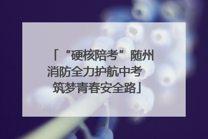 “硬核陪考”随州消防全力护航中考 筑梦青春安全路