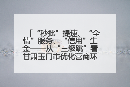 “秒批”提速、“全情”服务、“信用”生金——从“三级跳”看甘肃玉门市优化营商环境的进阶之路