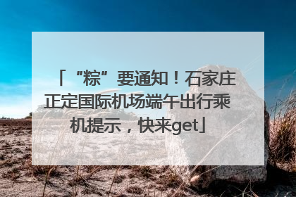 “粽”要通知！石家庄正定国际机场端午出行乘机提示，快来get