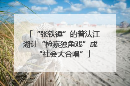 “张铁锤”的普法江湖让“检察独角戏”成“社会大合唱”