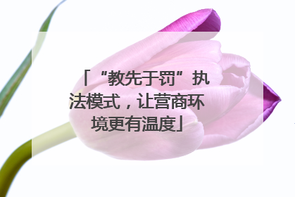 “教先于罚”执法模式，让营商环境更有温度