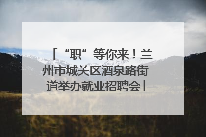“职”等你来！兰州市城关区酒泉路街道举办就业招聘会