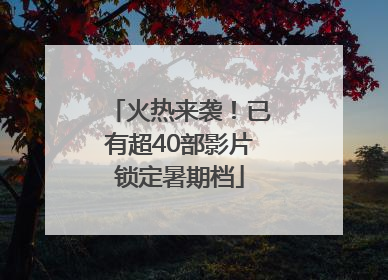 火热来袭！已有超40部影片锁定暑期档
