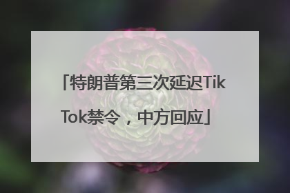 特朗普第三次延迟TikTok禁令，中方回应