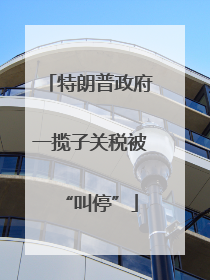 特朗普政府一揽子关税被“叫停”