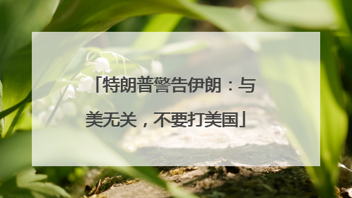 特朗普警告伊朗：与美无关，不要打美国