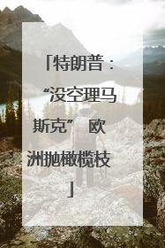 特朗普：“没空理马斯克” 欧洲抛橄榄枝
