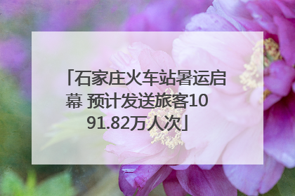 石家庄火车站暑运启幕 预计发送旅客1091.82万人次