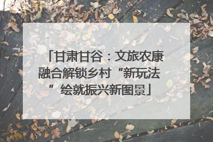 甘肃甘谷：文旅农康融合解锁乡村“新玩法”绘就振兴新图景