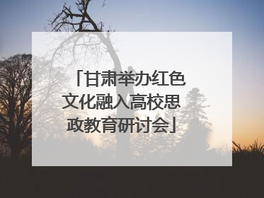 甘肃举办红色文化融入高校思政教育研讨会