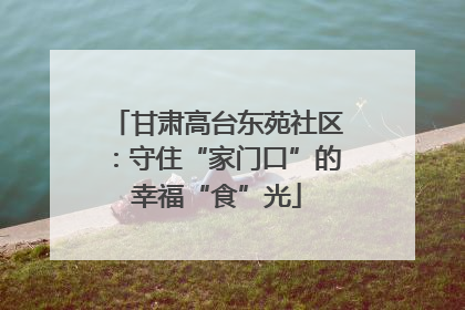 甘肃高台东苑社区：守住“家门口”的幸福“食”光