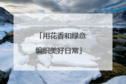用花香和绿意编织美好日常