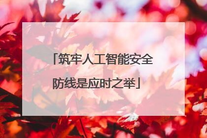 筑牢人工智能安全防线是应时之举