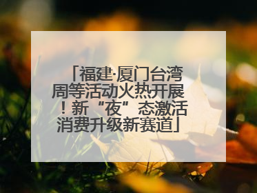 福建·厦门台湾周等活动火热开展！新“夜”态激活消费升级新赛道