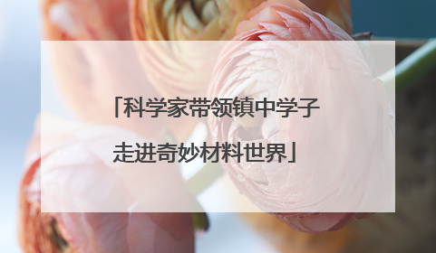 科学家带领镇中学子走进奇妙材料世界