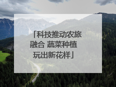 科技推动农旅融合 蔬菜种植玩出新花样