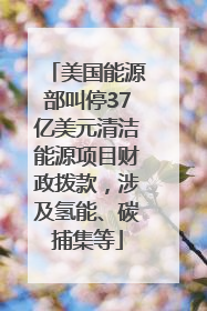 美国能源部叫停37亿美元清洁能源项目财政拨款，涉及氢能、碳捕集等