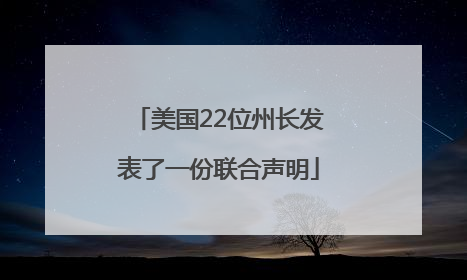 美国22位州长发表了一份联合声明
