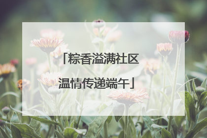 粽香溢满社区 温情传递端午