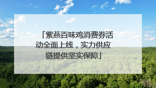紫燕百味鸡消费券活动全面上线，实力供应链提供坚实保障