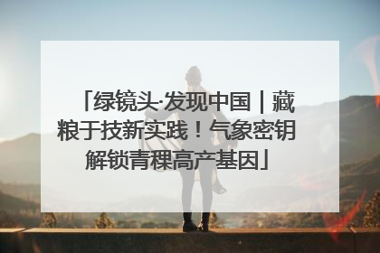 绿镜头·发现中国｜藏粮于技新实践！气象密钥解锁青稞高产基因