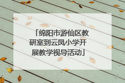 绵阳市游仙区教研室到云凤小学开展教学视导活动