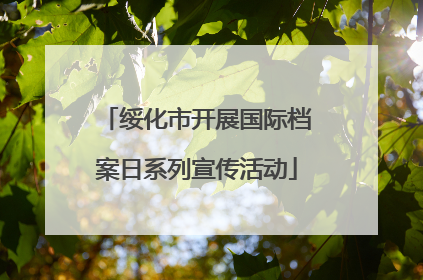 绥化市开展国际档案日系列宣传活动
