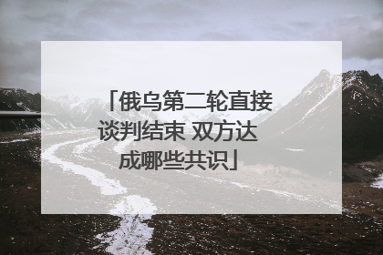俄乌第二轮直接谈判结束 双方达成哪些共识