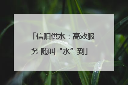 信阳供水：高效服务 随叫“水”到
