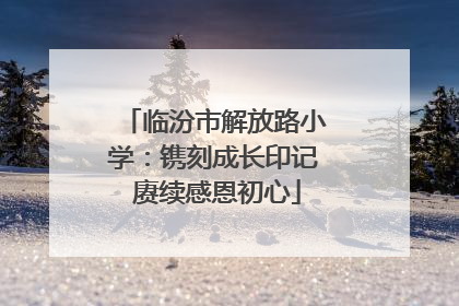 临汾市解放路小学：镌刻成长印记 赓续感恩初心