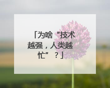 为啥“技术越强，人类越忙”？