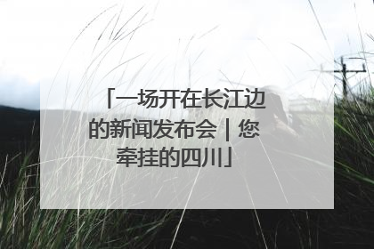 一场开在长江边的新闻发布会｜您牵挂的四川