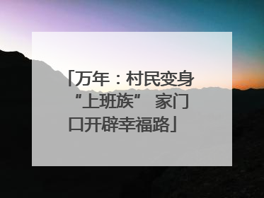 万年：村民变身“上班族” 家门口开辟幸福路