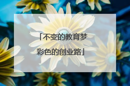 不变的教育梦 彩色的创业路