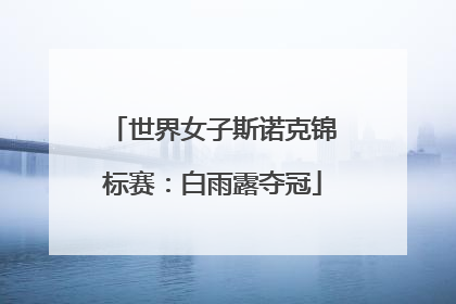世界女子斯诺克锦标赛：白雨露夺冠
