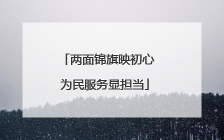 两面锦旗映初心 为民服务显担当