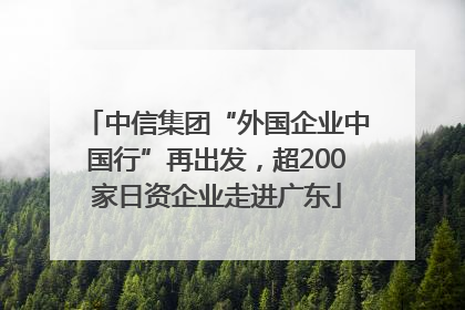 中信集团“外国企业中国行”再出发，超200家日资企业走进广东