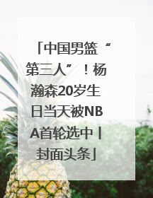 中国男篮“第三人”！杨瀚森20岁生日当天被NBA首轮选中丨封面头条