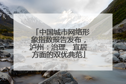 中国城市网络形象指数报告发布，泸州：治理、宜居方面的双优典范