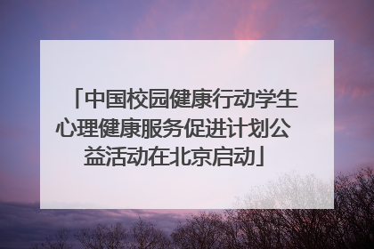 中国校园健康行动学生心理健康服务促进计划公益活动在北京启动