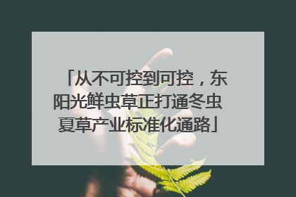 从不可控到可控，东阳光鲜虫草正打通冬虫夏草产业标准化通路