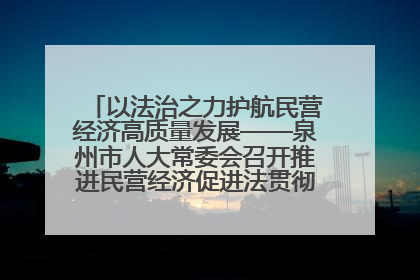 以法治之力护航民营经济高质量发展——泉州市人大常委会召开推进民营经济促进法贯彻实施座谈会