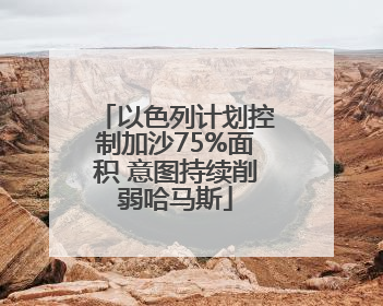 以色列计划控制加沙75%面积 意图持续削弱哈马斯