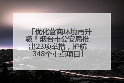 优化营商环境再升级！烟台市公安局推出23项举措，护航348个重点项目