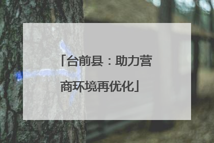 台前县：助力营商环境再优化