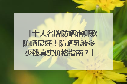 十大名牌防晒霜哪款防晒最好！防晒乳液多少钱真实价格指南？