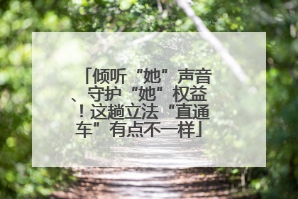 倾听“她”声音、守护“她”权益！这趟立法“直通车”有点不一样